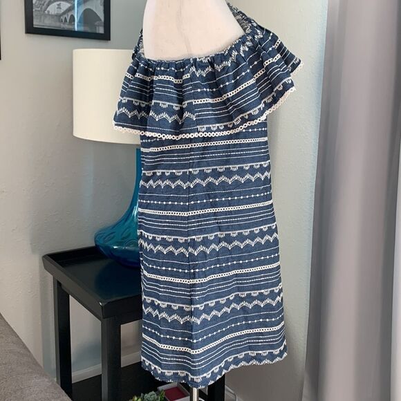 Parker One shoulder ruffle sleeveless knee length sheath dress sz med - Picture 7 of 13